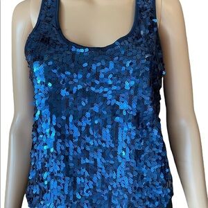 BLUE SEQUIN TANK TOP SIZE M